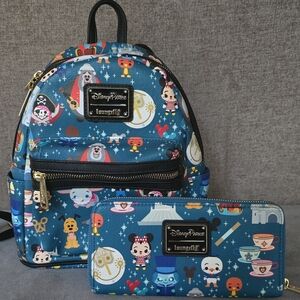 Loungefly Disney Parks Backpack and Wallet Set - Blue
